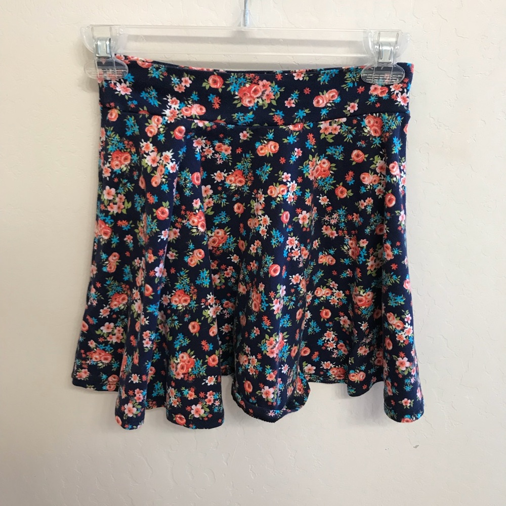 Blue floral skirt